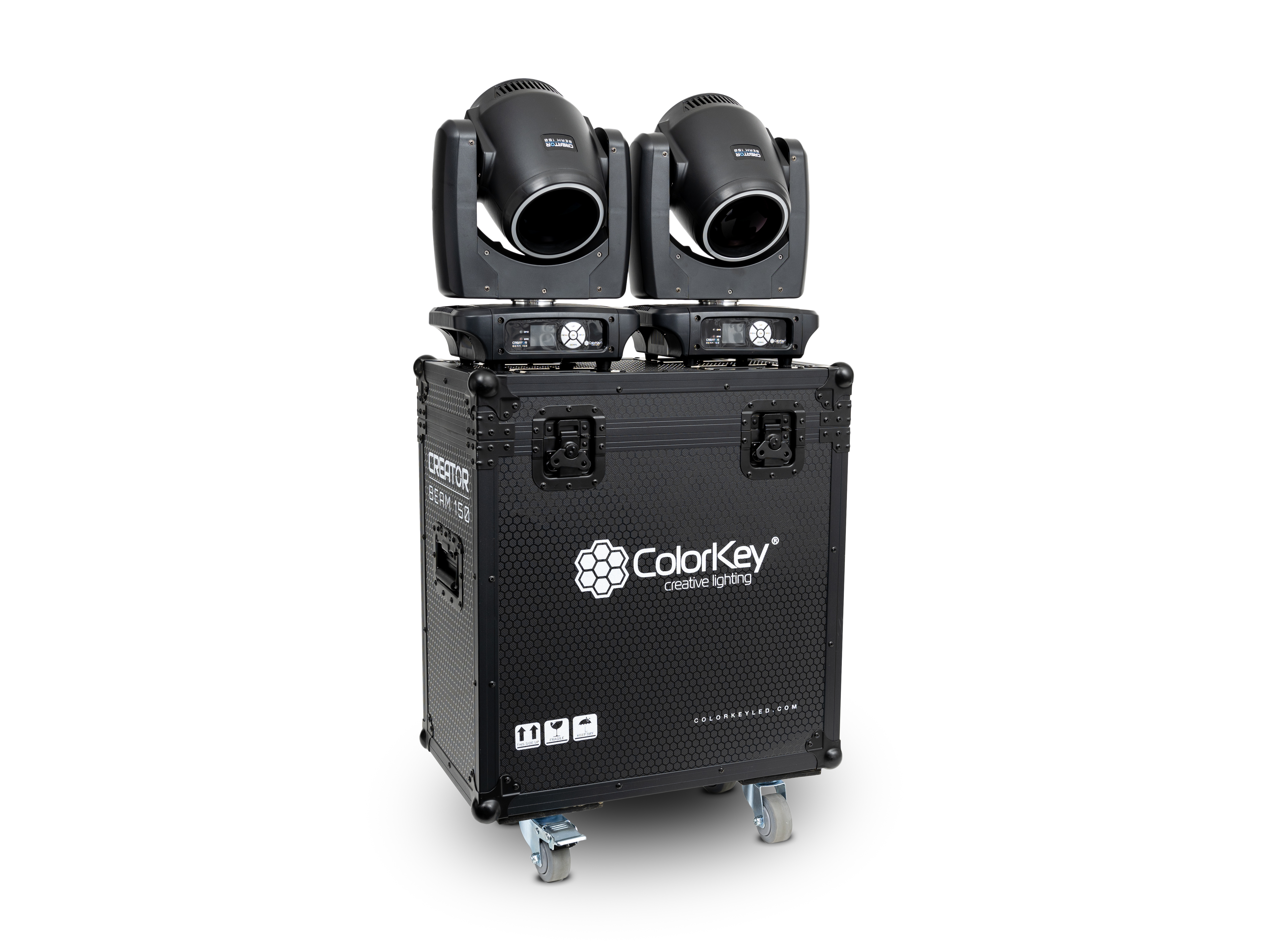 Colorkey 2-pc Creator Flight Case for Beam 150 w/ Casters (All Black) gallery 3