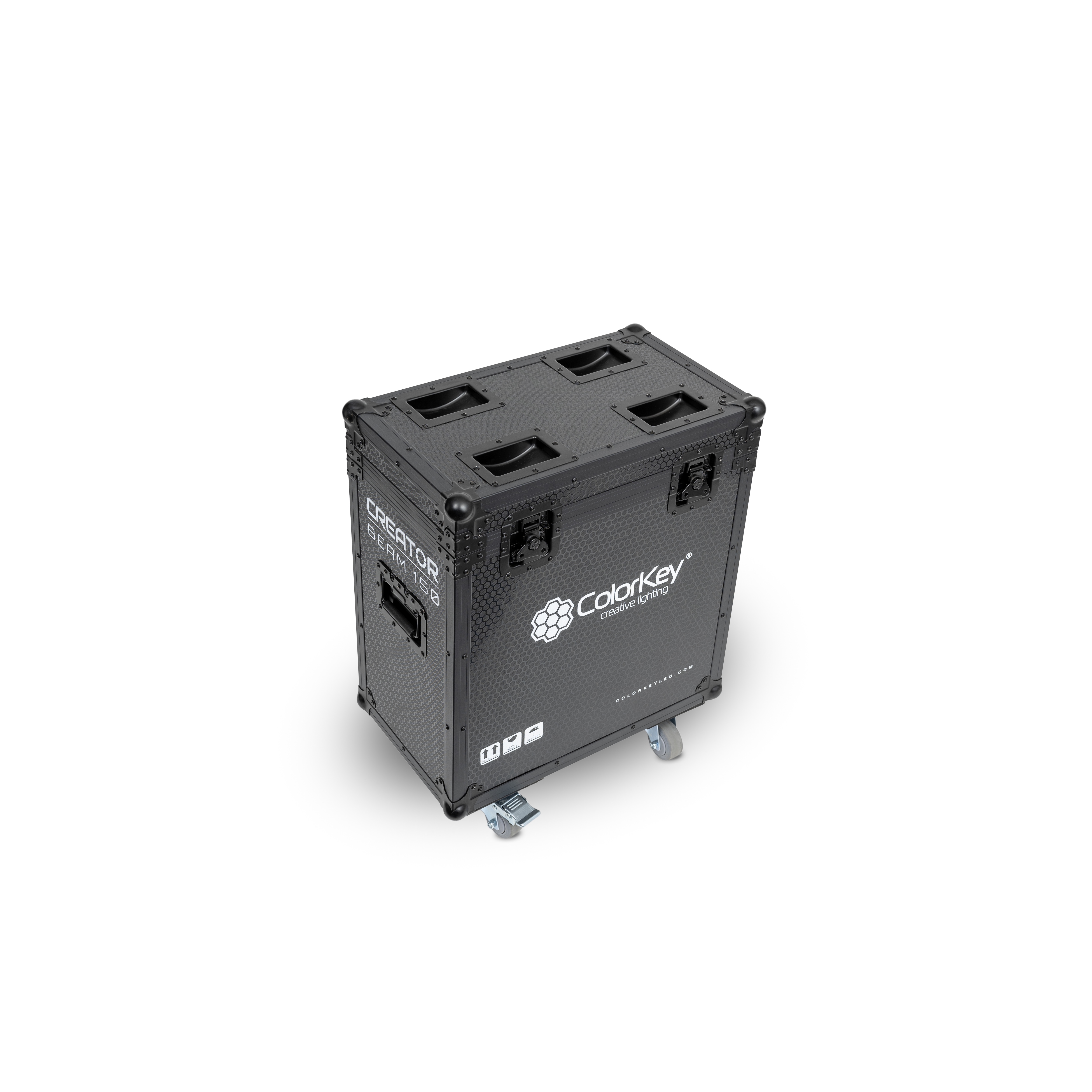 Colorkey 2-pc Creator Flight Case for Beam 150 w/ Casters (All Black)