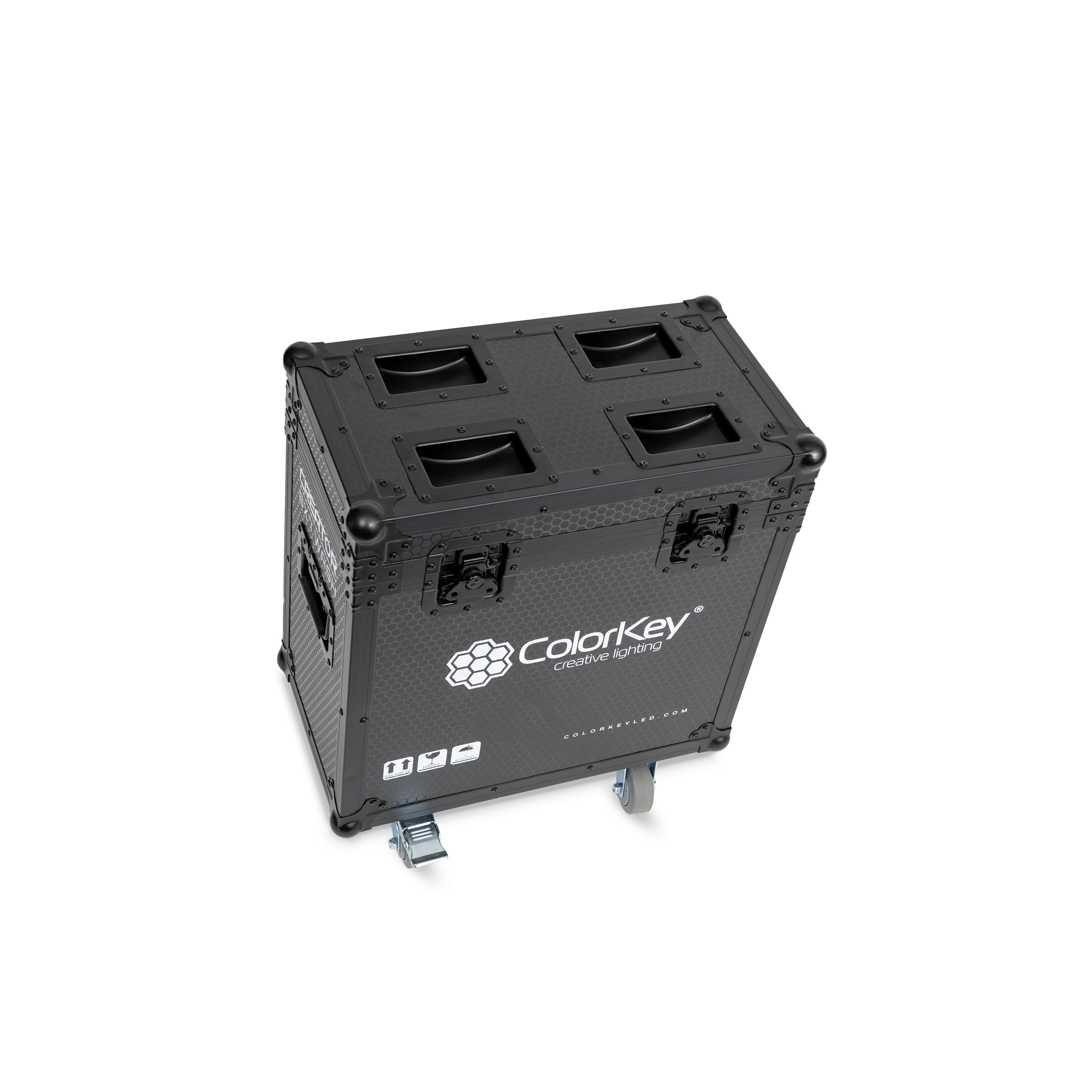Colorkey 2-pc Creator Flight Case for BX7 Wash w/ Casters (All Black)