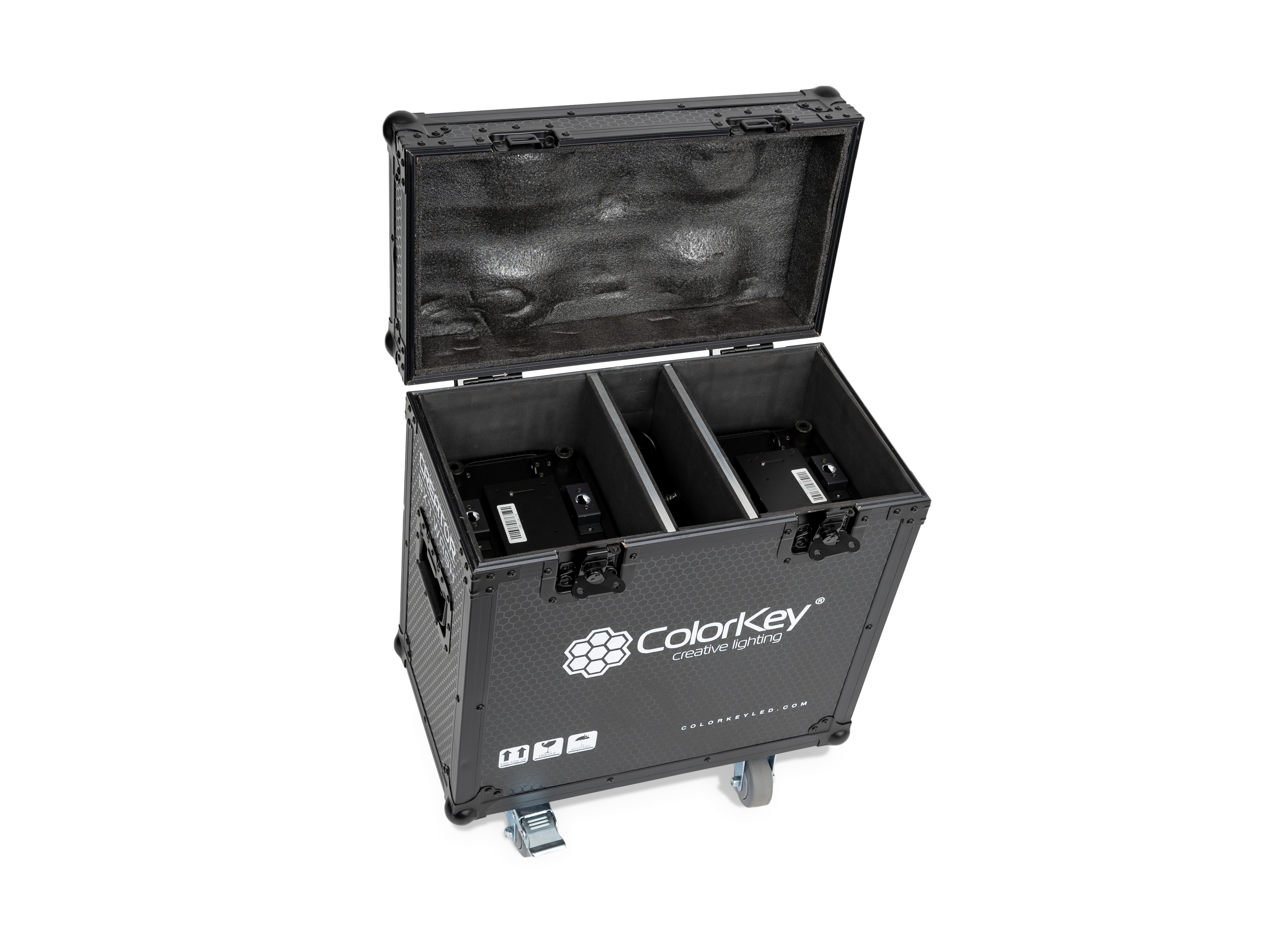 Colorkey 2-pc Creator Flight Case for BX7 Wash w/ Casters (All Black) gallery 1