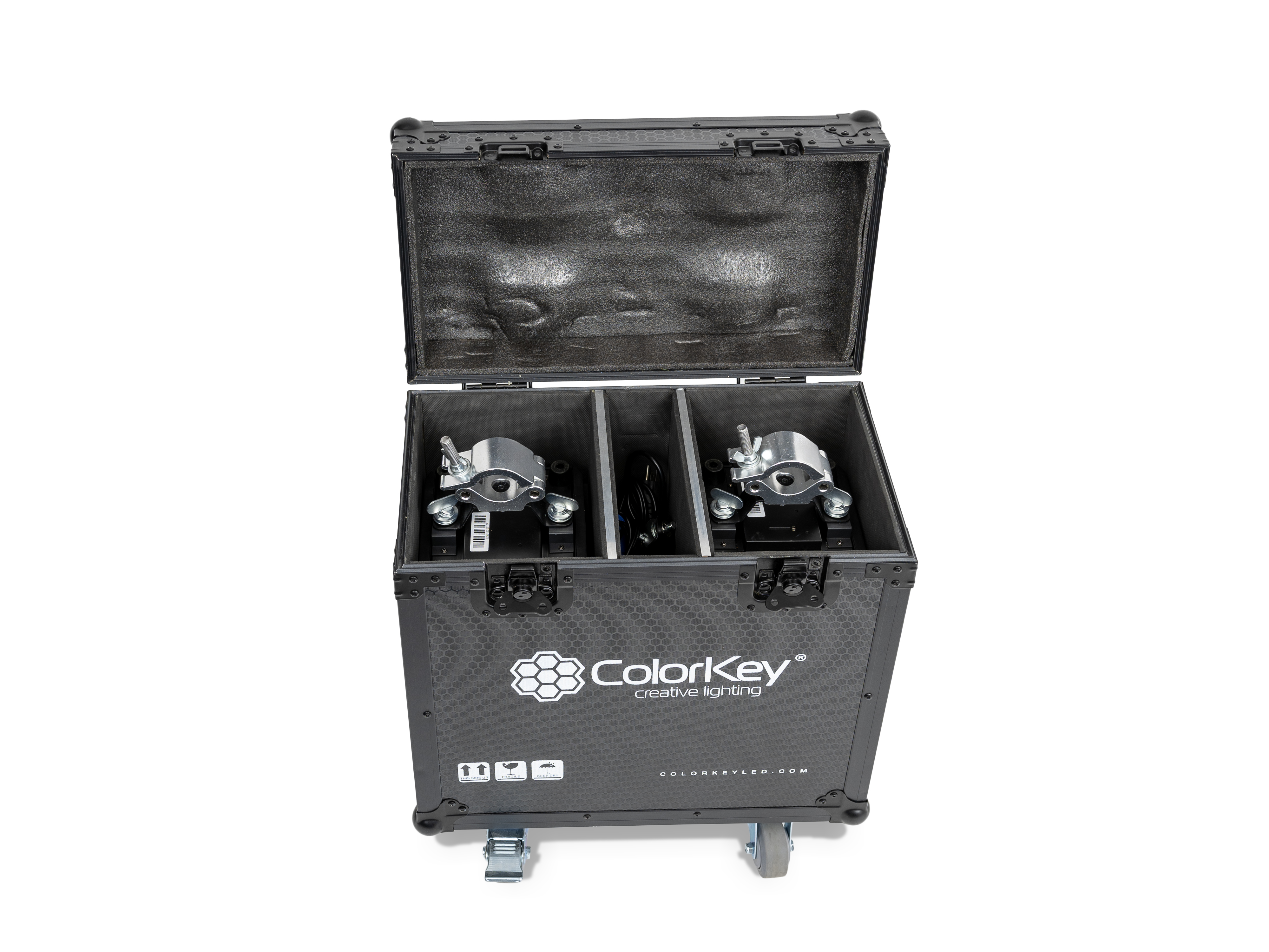 Colorkey 2-pc Creator Flight Case for BX7 Wash w/ Casters (All Black) gallery 2