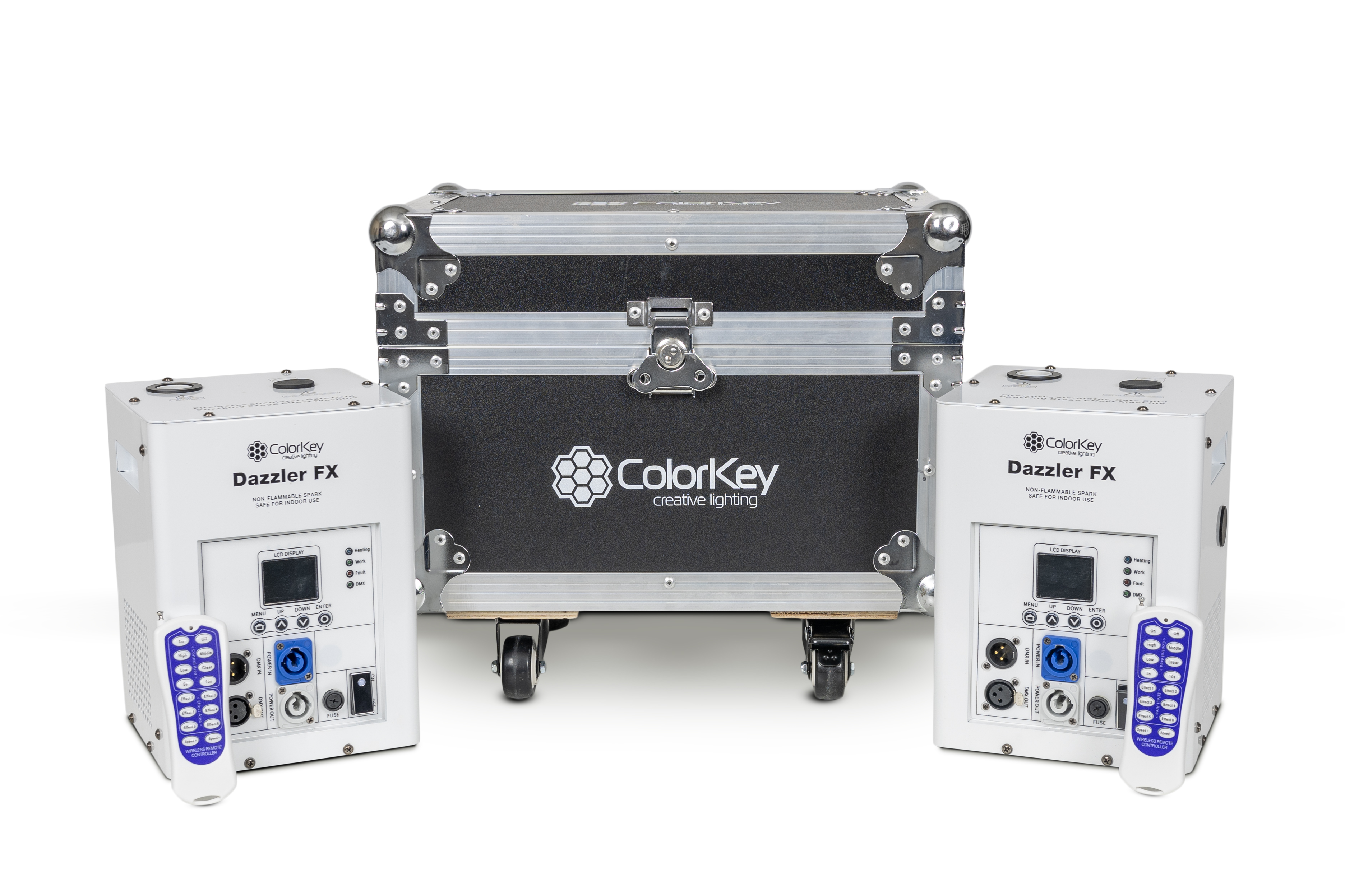 Dazzler FX MKII (White) 2-Pack Bundle w/ Road CaseÂ
