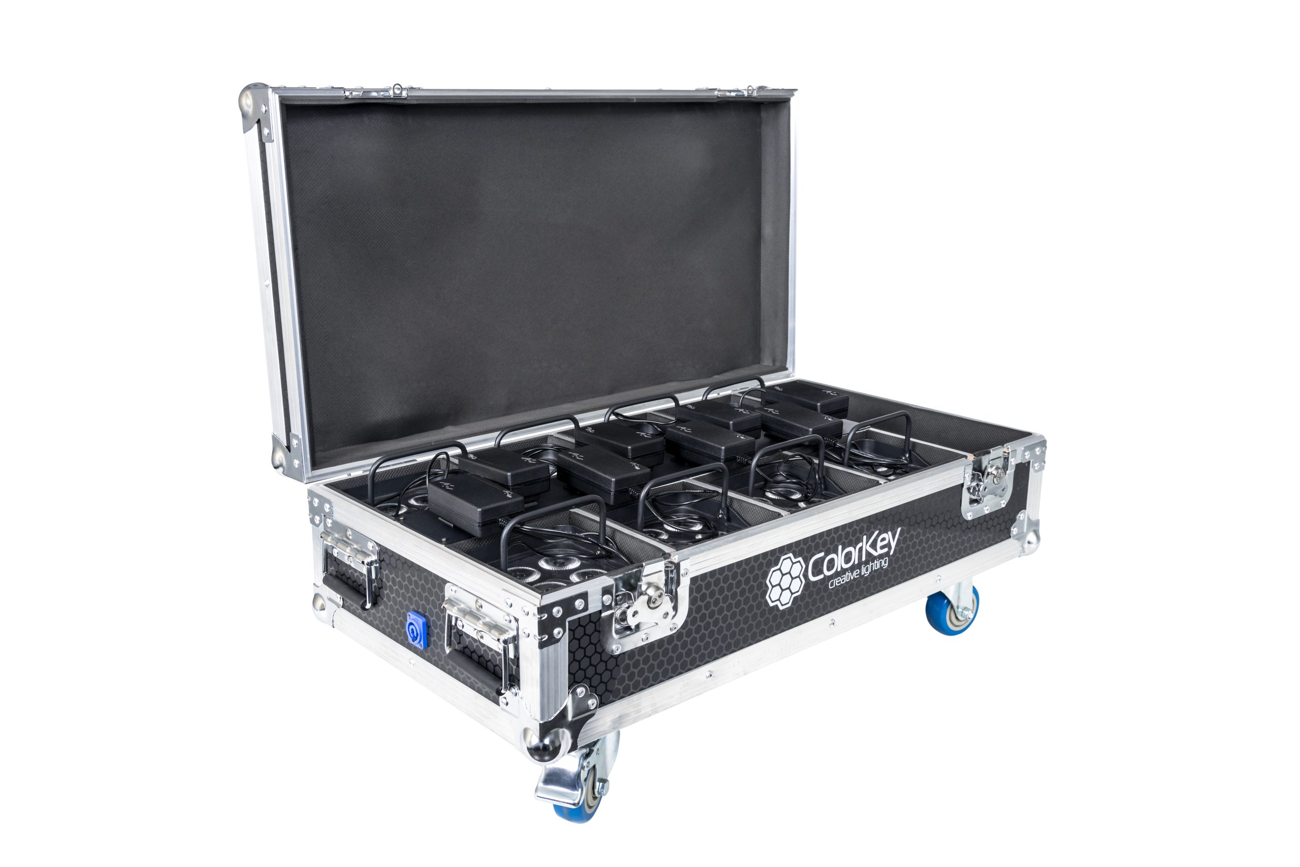 8-pc Charging Flight Case w/ Casters for MobilePar Mini HEX4 gallery 5