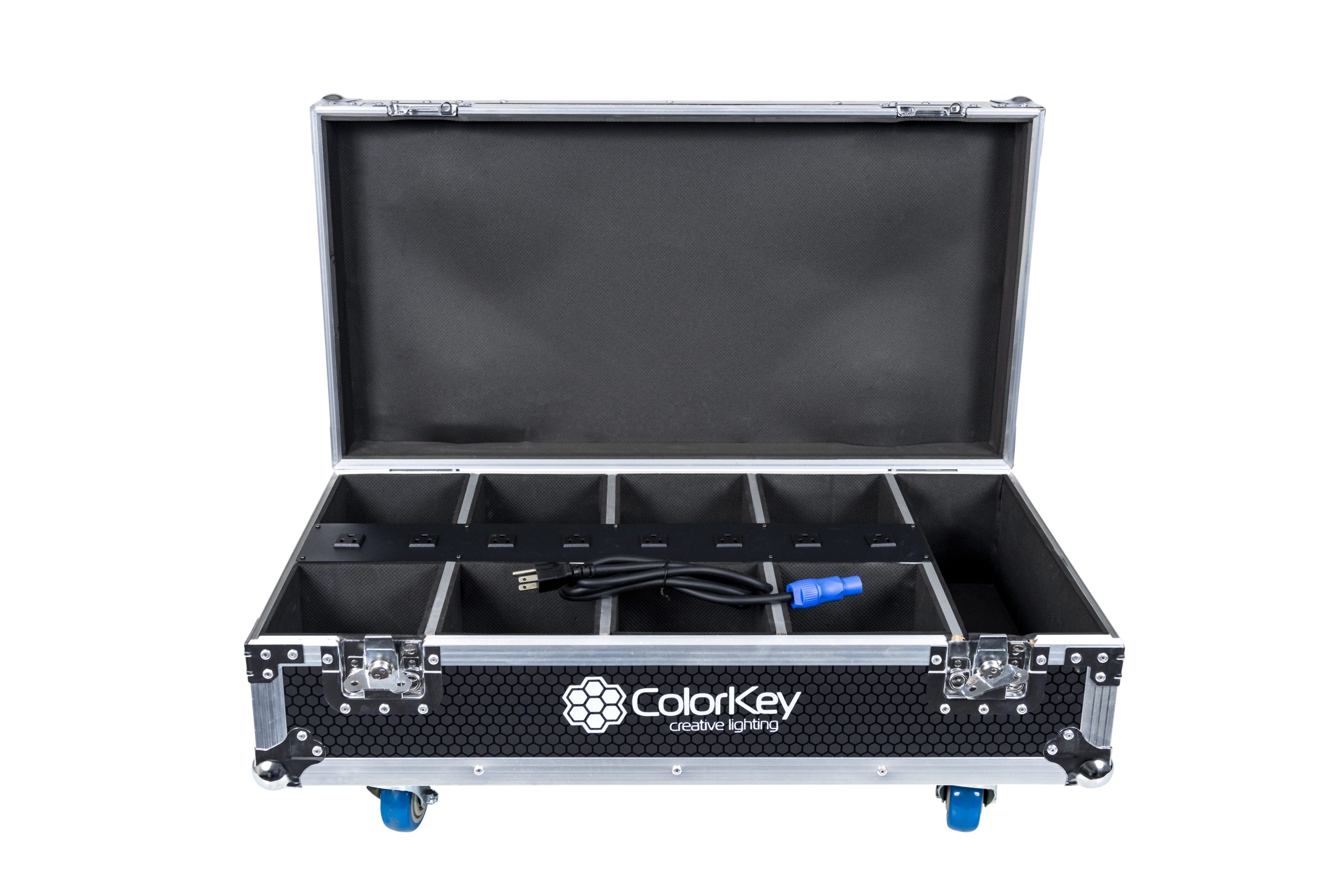 8-pc Charging Flight Case w/ Casters for MobilePar Mini HEX4