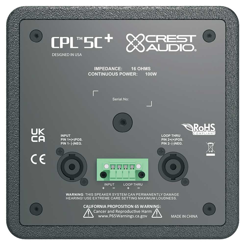 Crest Audio CPL 5C+ 2-way Coaxial Passive Speaker- Black gallery 2