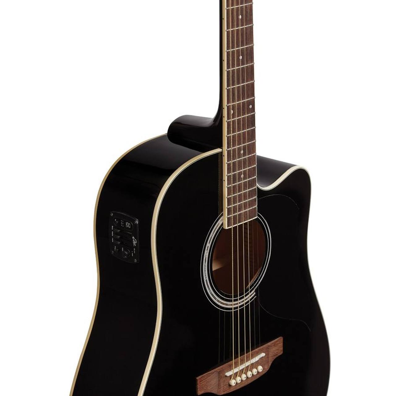 Eko Ranger CW EQ VAN3L Dreadnought Cutaway Acoustic-Electric Guitar – Black gallery 3