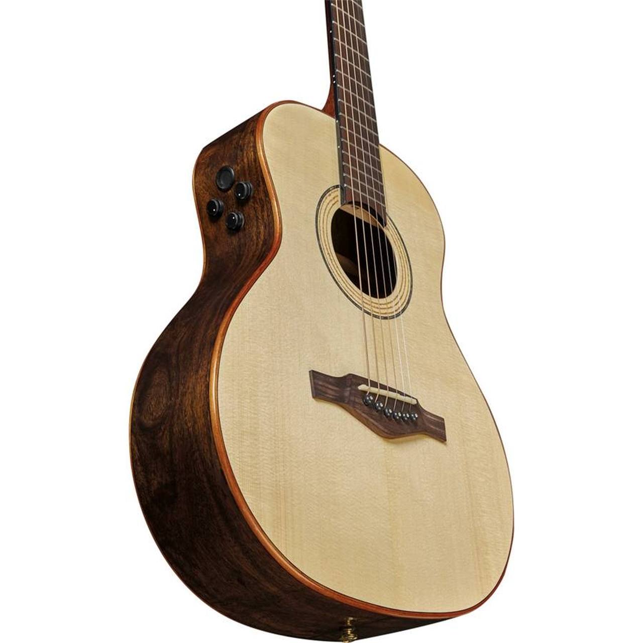 Eko Marco Polo T500e SB LTD All-Solid Travel Acoustic-Electric Guitar – Spruce / Bocote gallery 3