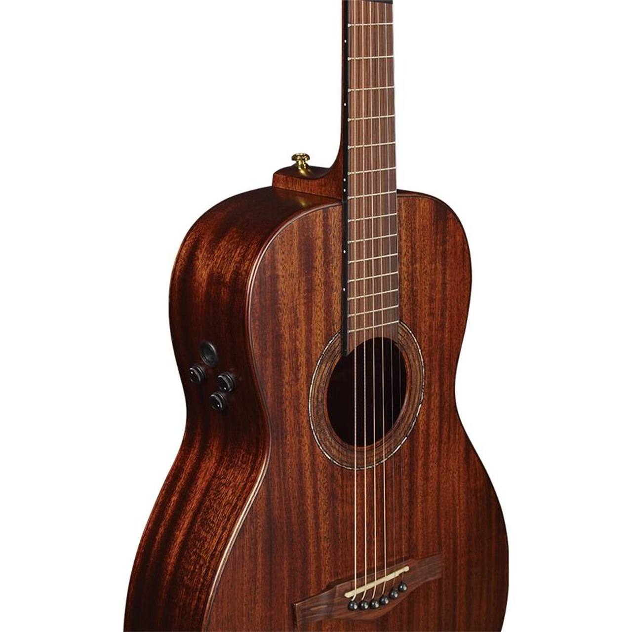 Eko Marco Polo P500E MM All-Solid Parlor Acoustic-Electric Guitar – Mahogany gallery 2