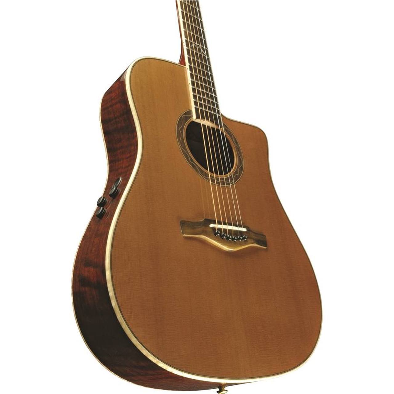 Eko MIA D400CE Dreadnought Cutaway Acoustic-Electric Guitar – Natural gallery 2