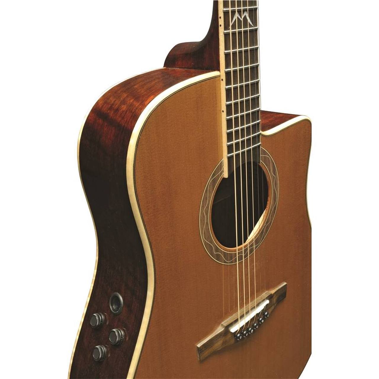 Eko MIA D400CE Dreadnought Cutaway Acoustic-Electric Guitar – Natural gallery 3