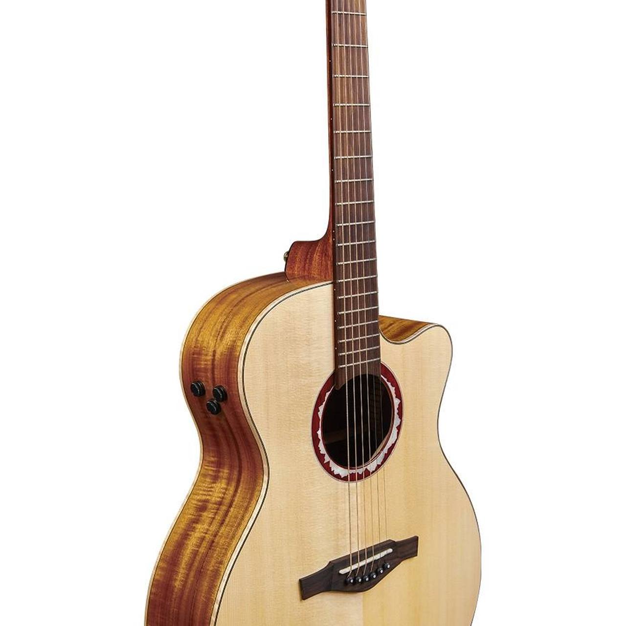 Eko ALPS J450CE Dreadnought Cutaway Acoustic-Electric Guitar – Solid Italian Red Spruce / 3-Layer Koa gallery 3
