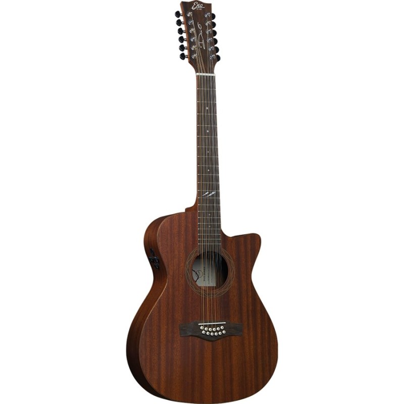 Eko DUO A200ce XII All-Solid Auditorium Cutaway 12-String Acoustic-Electric Guitar
