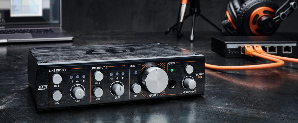 ESI planet 22x Professional Dante audio interface with 2 inputs / 2 outputs gallery 2