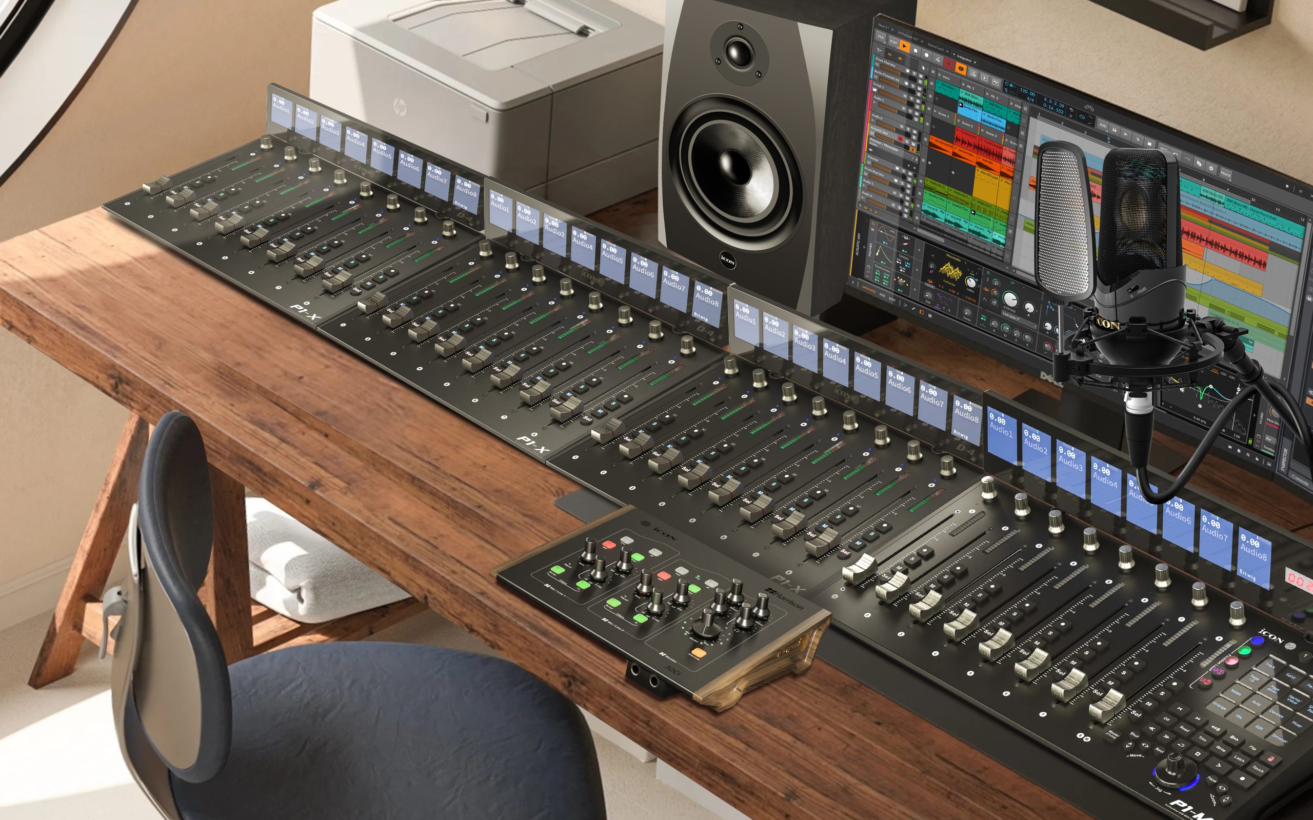 iCON Pro Audio P1-X Extender for P1-M DAW Control Surface with Motorized Faders gallery 3