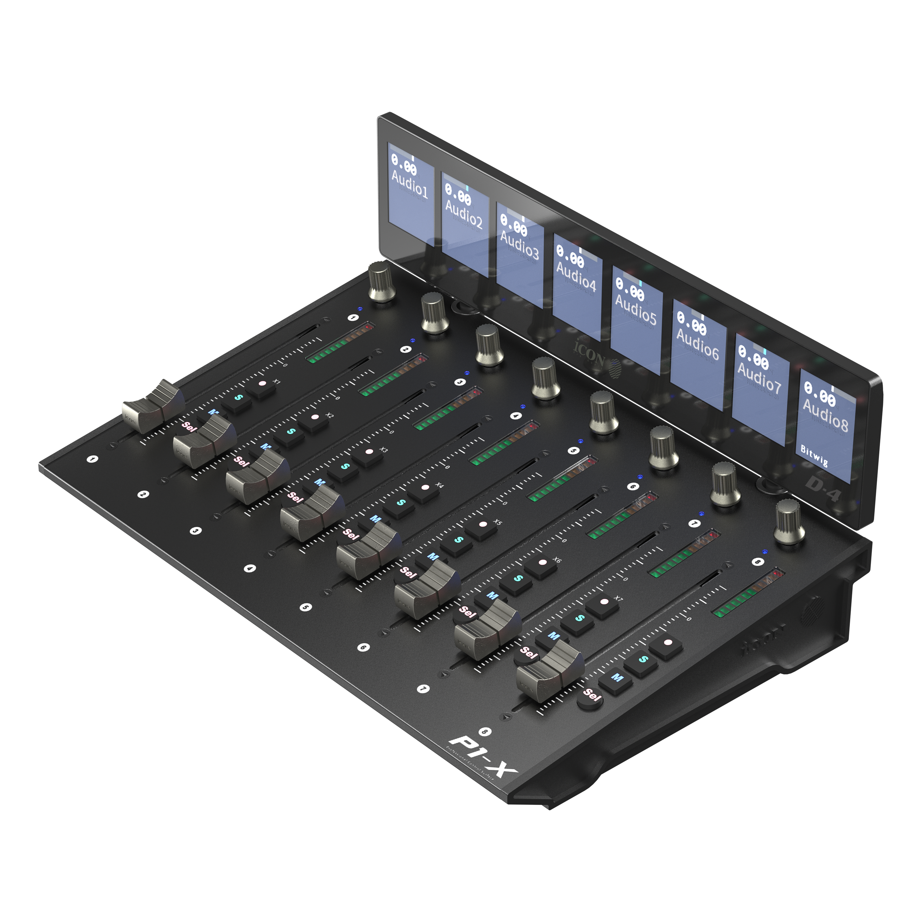 iCON Pro Audio P1-X DAW control surface w/ D4 display bundle