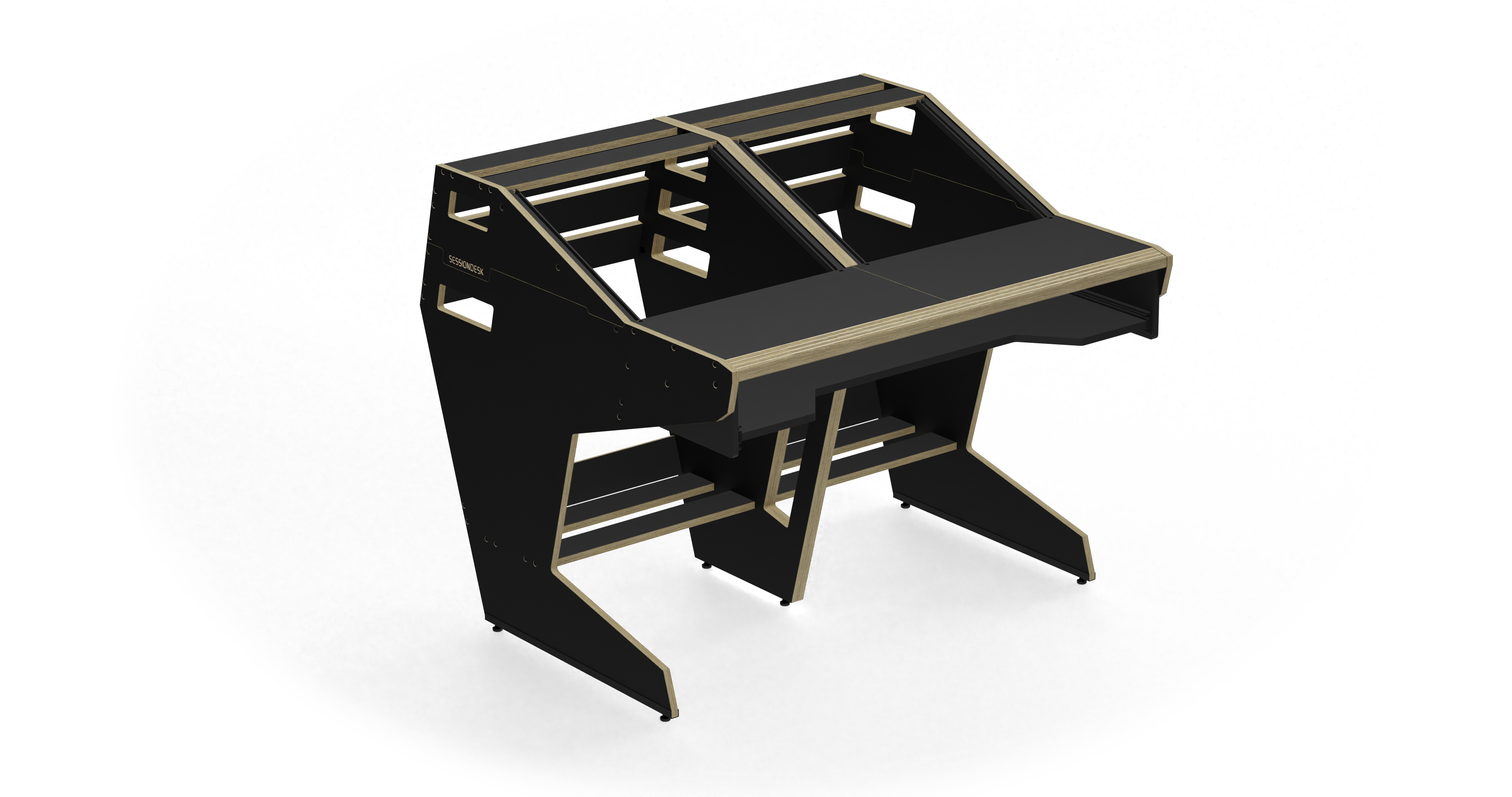 Sessiondesk QUINTAV 2.0 Studio Desk with KEY small Keyboard Drawer - 90s Black