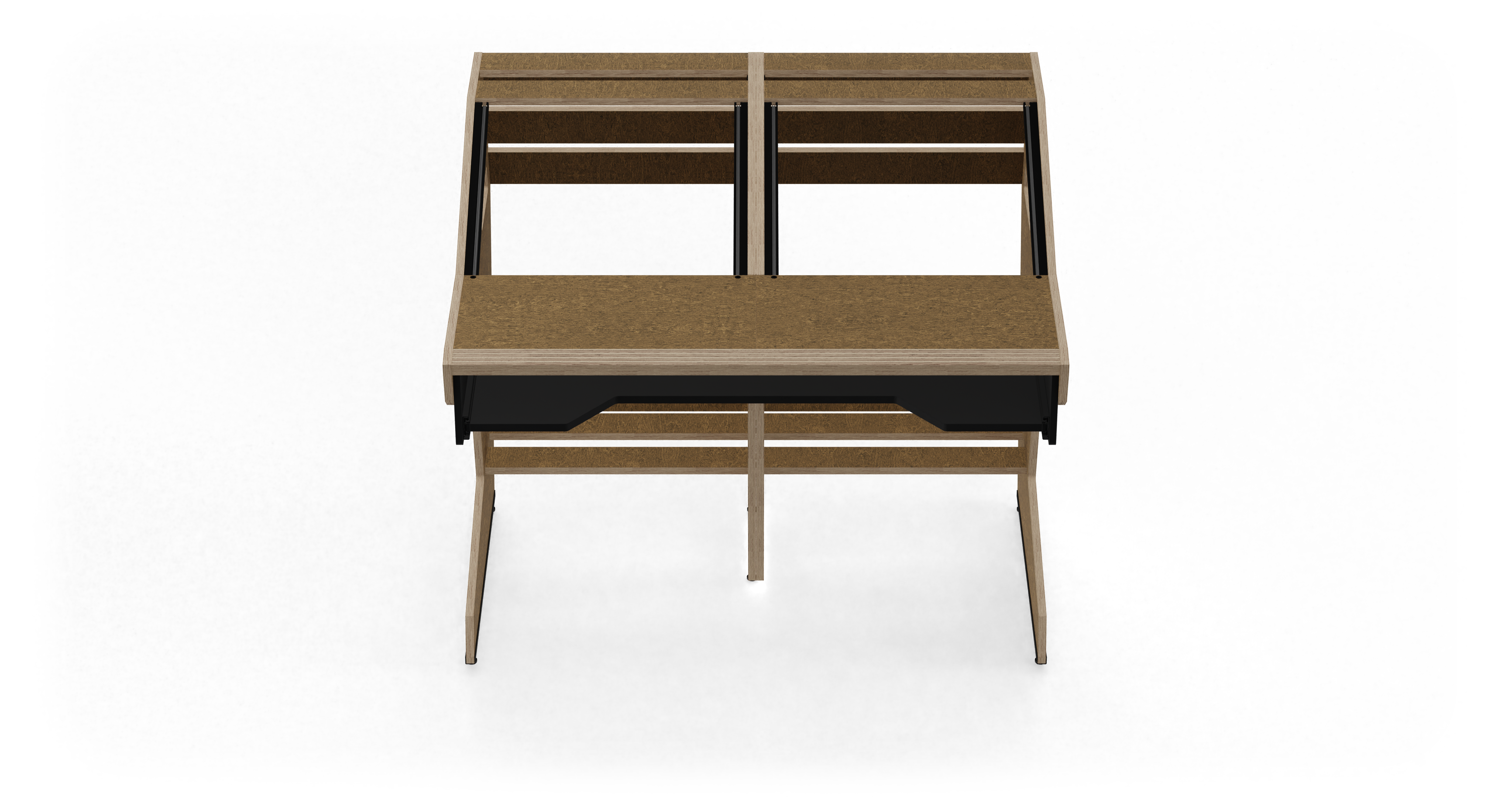 Sessiondesk QUINTAV 2.0 Studio Desk with KEY small Keyboard Drawer - 50s Brown gallery 2