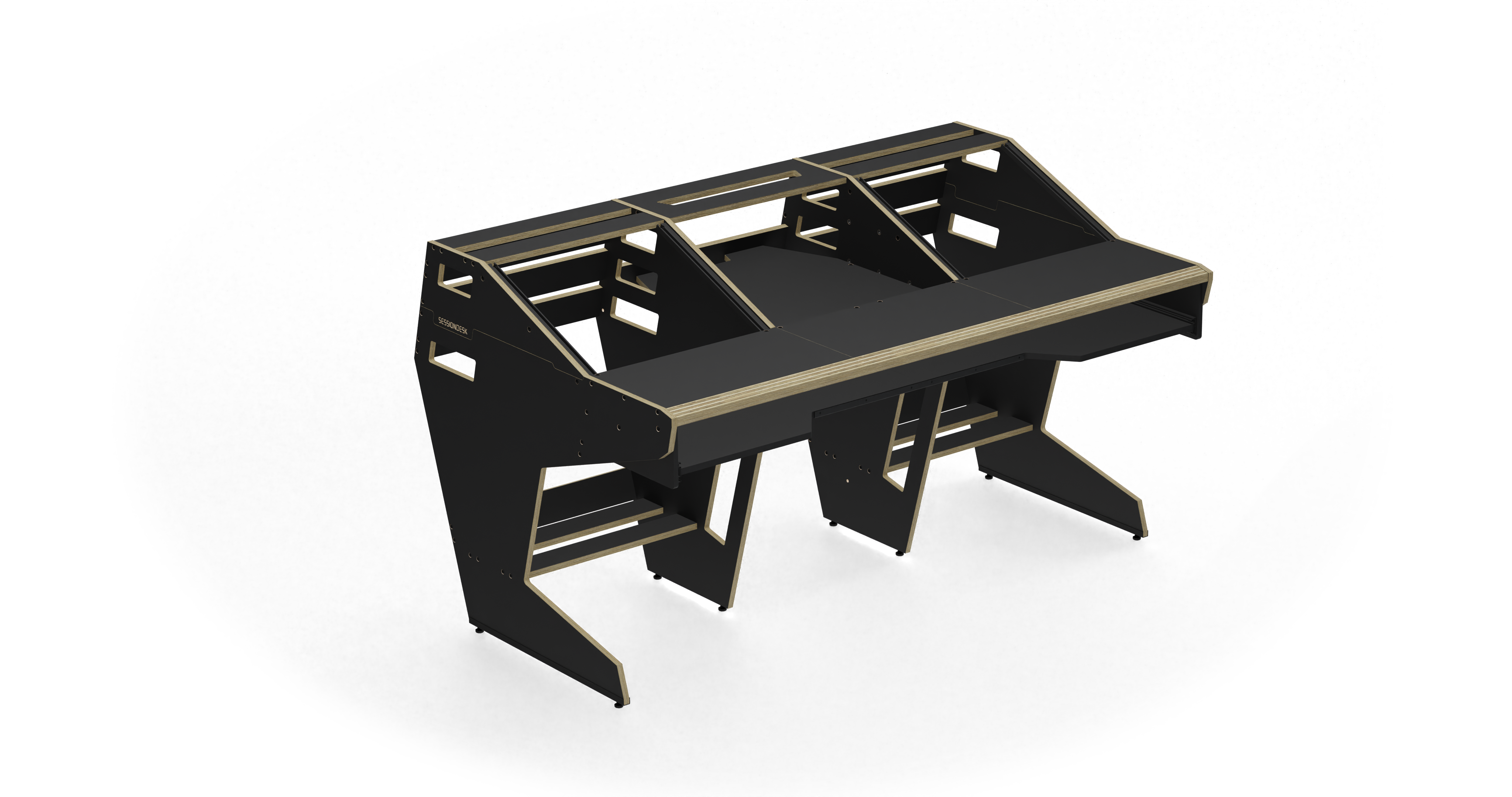Sessiondesk OKTAV 2.0 Studio Desk with KEY big Keyboard Drawer - 90s Black