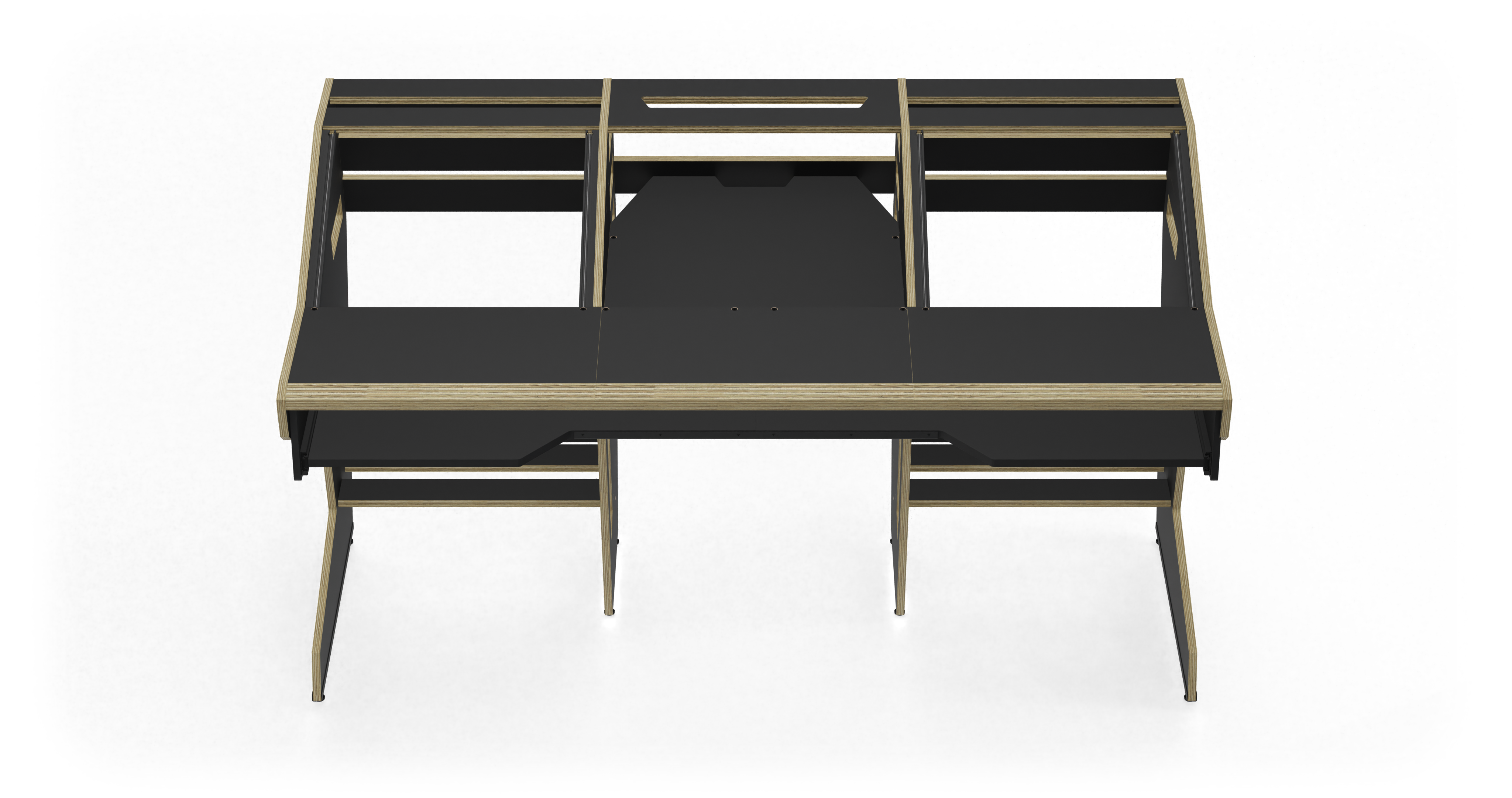 Sessiondesk OKTAV 2.0 Studio Desk with KEY big Keyboard Drawer - 90s Black gallery 1