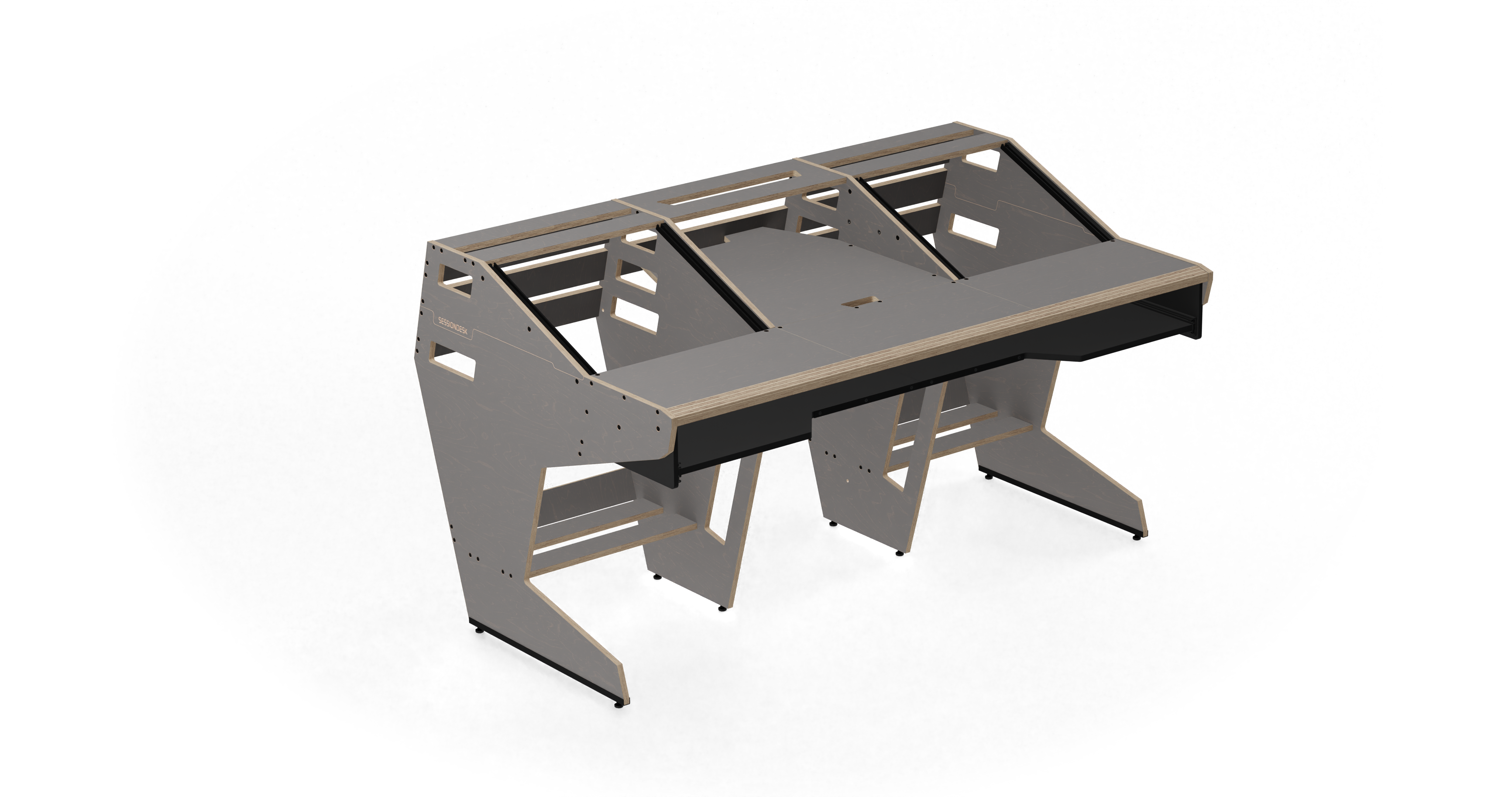 Sessiondesk OKTAV 2.0 Studio Desk with KEY big Keyboard Drawer - 80s Grey