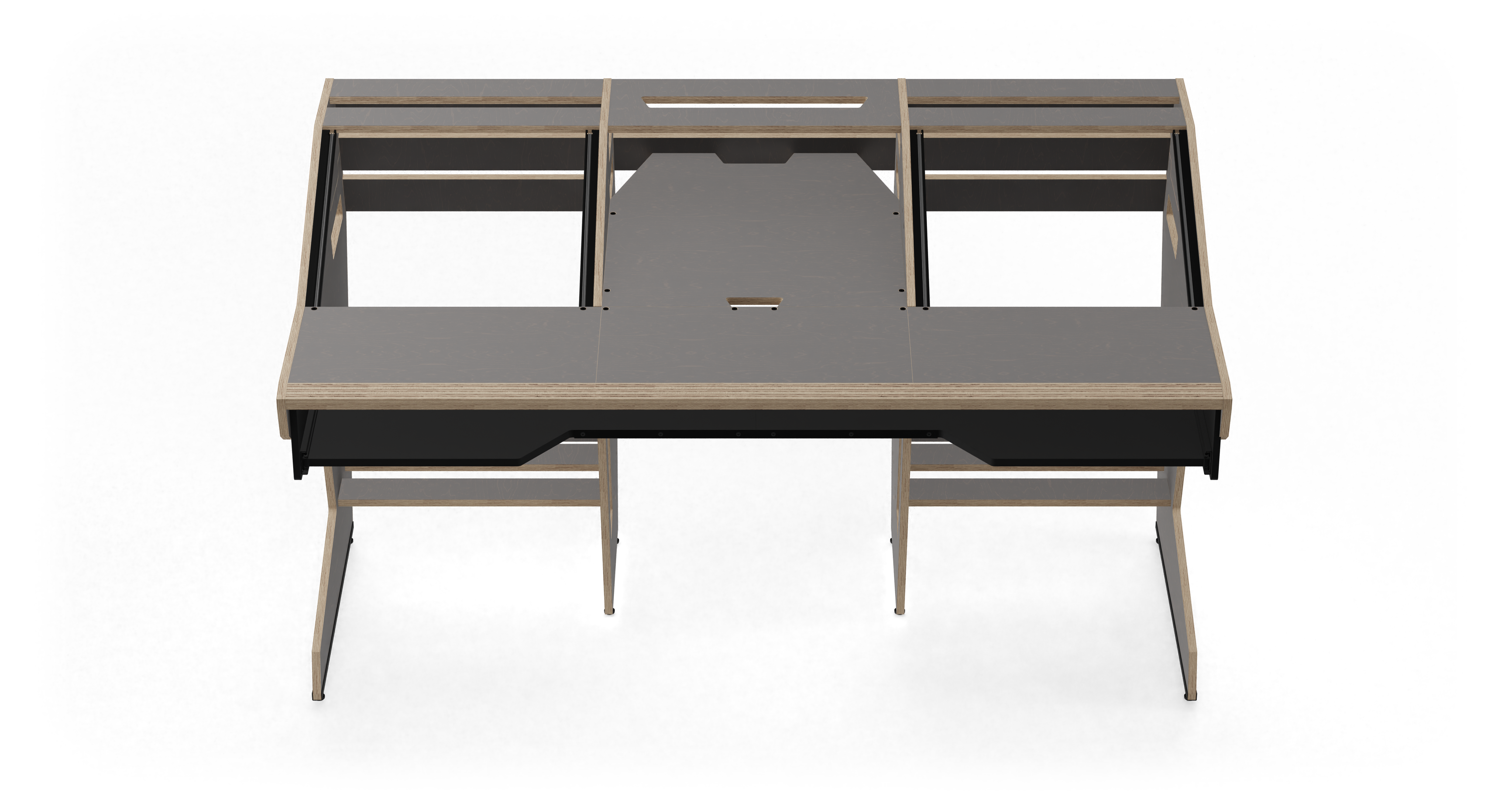 Sessiondesk OKTAV 2.0 Studio Desk with KEY big Keyboard Drawer - 80s Grey gallery 1