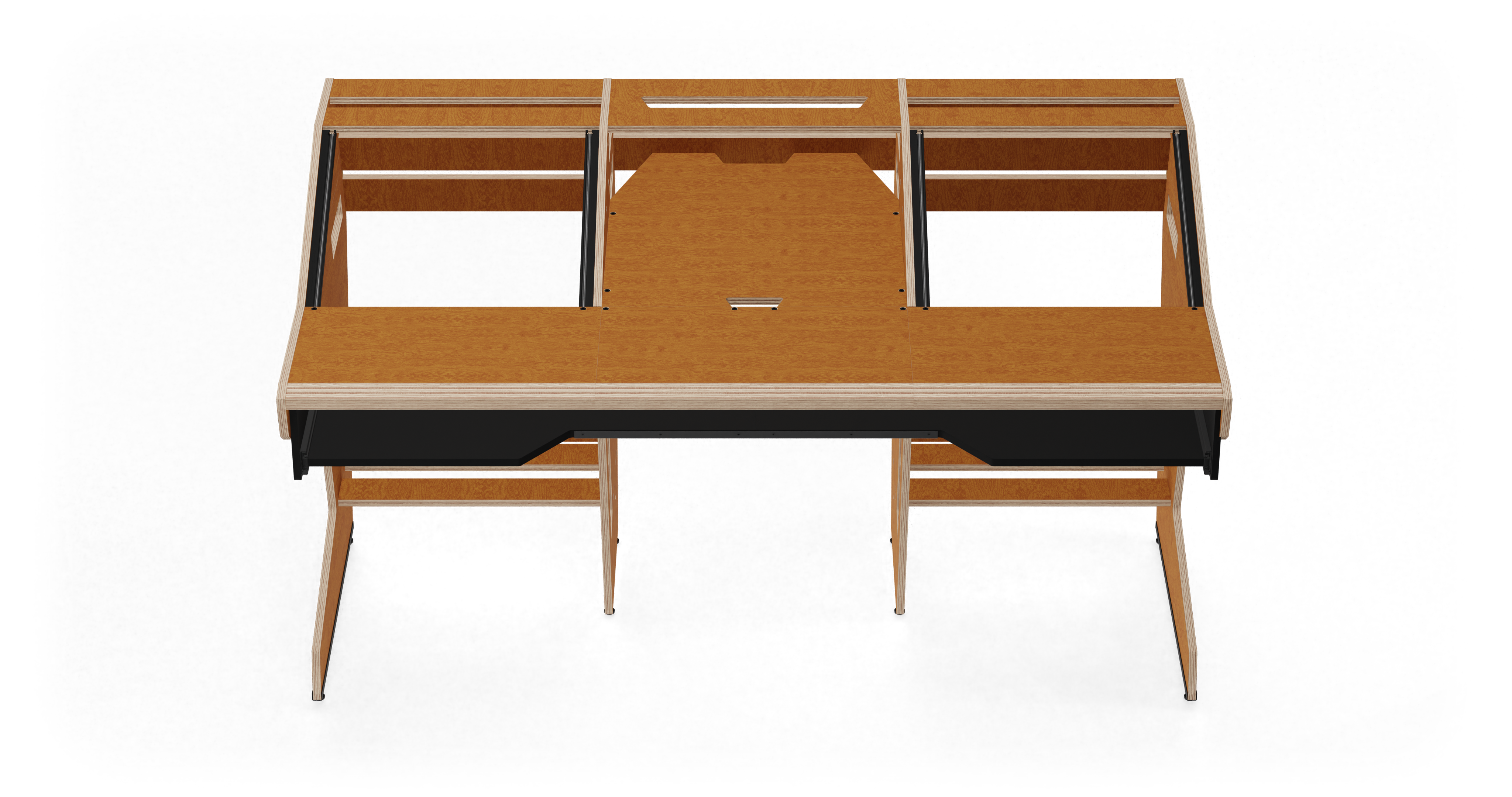 Sessiondesk OKTAV 2.0 Studio Desk with KEY big Keyboard Drawer - 60s Brown gallery 1