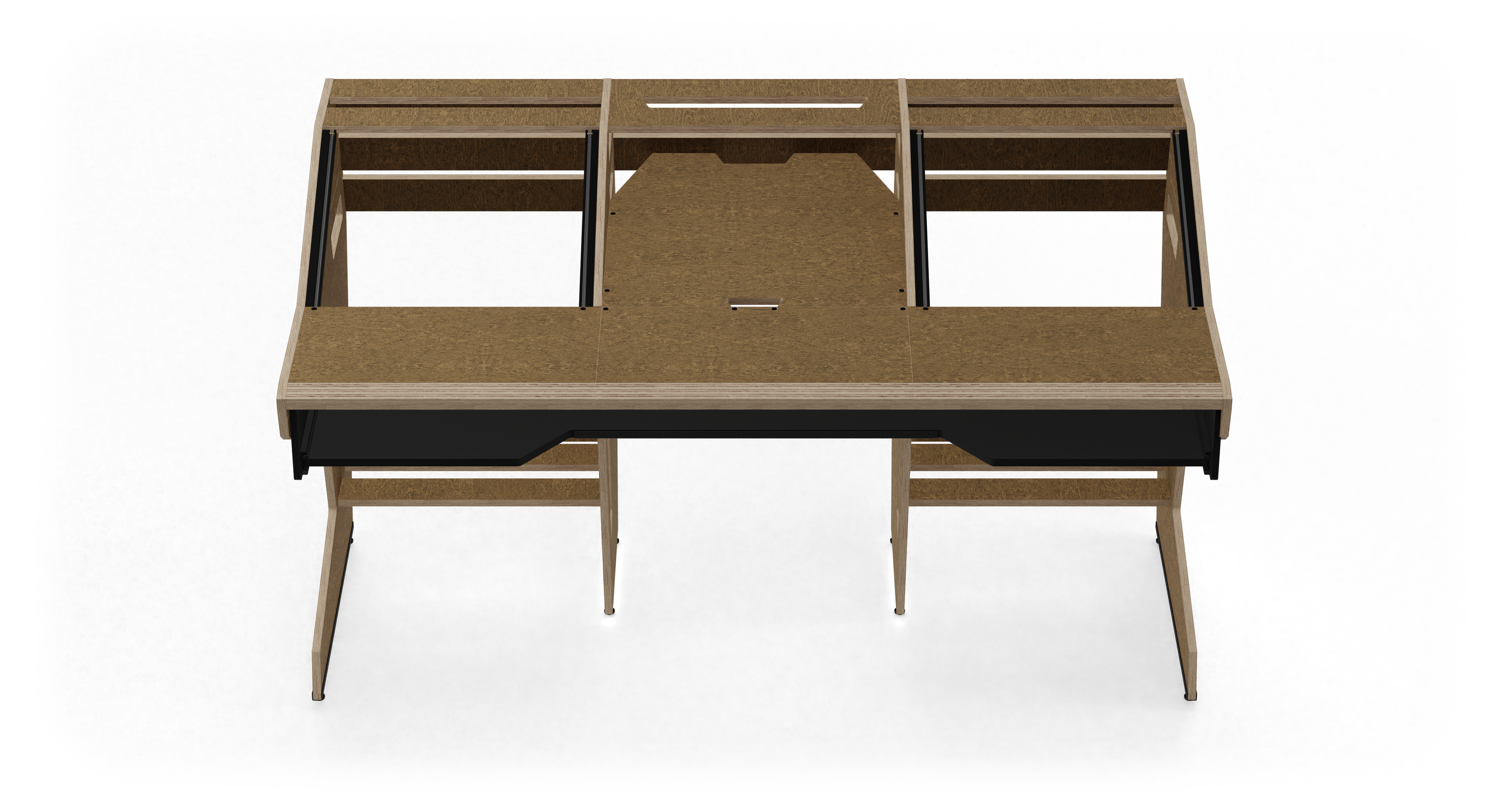 Sessiondesk OKTAV 2.0 Studio Desk with KEY big Keyboard Drawer - 50s Brown gallery 1