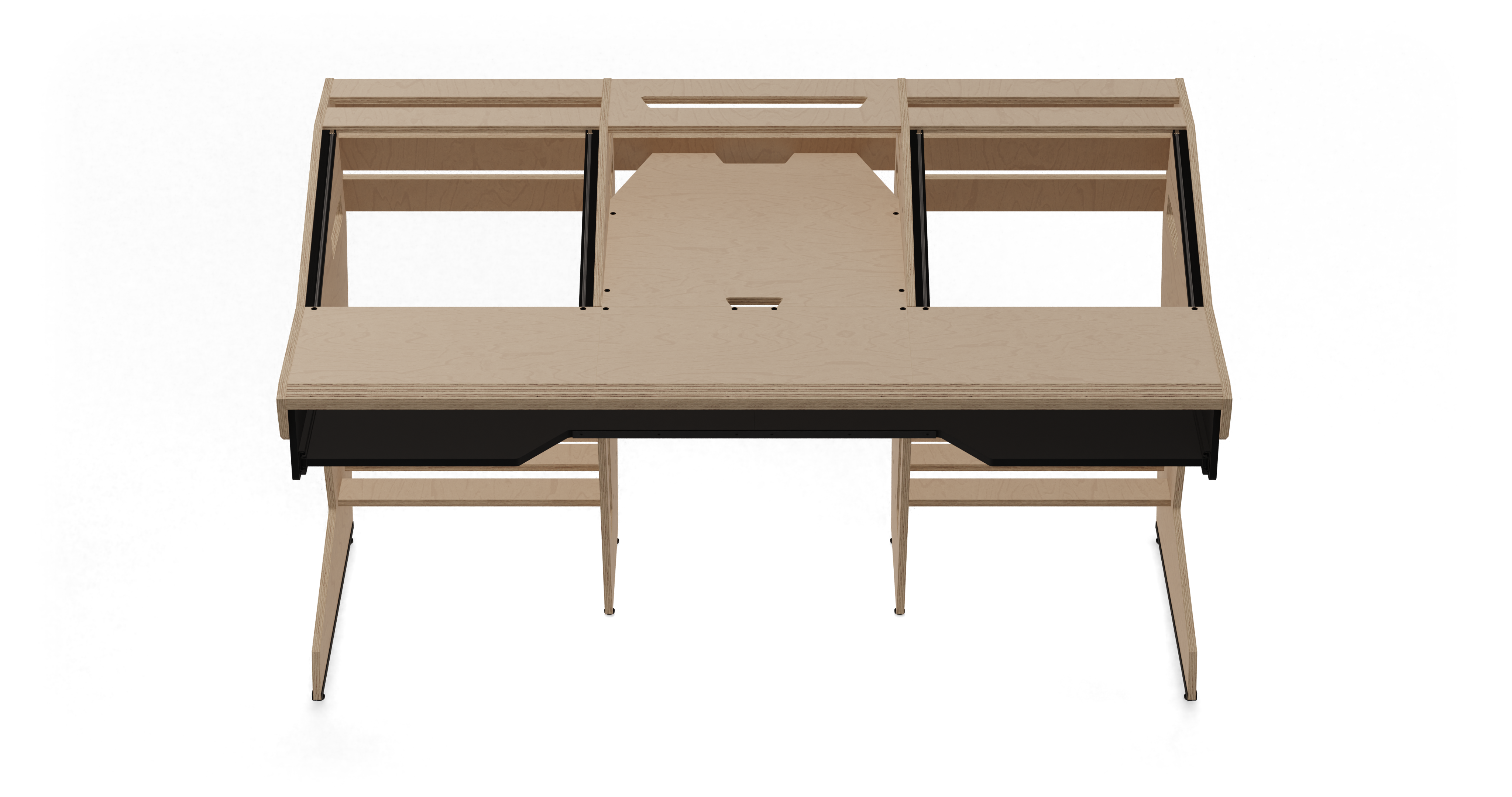 Sessiondesk OKTAV 2.0 Studio Desk with KEY big Keyboard Drawer - 100% Birch gallery 1