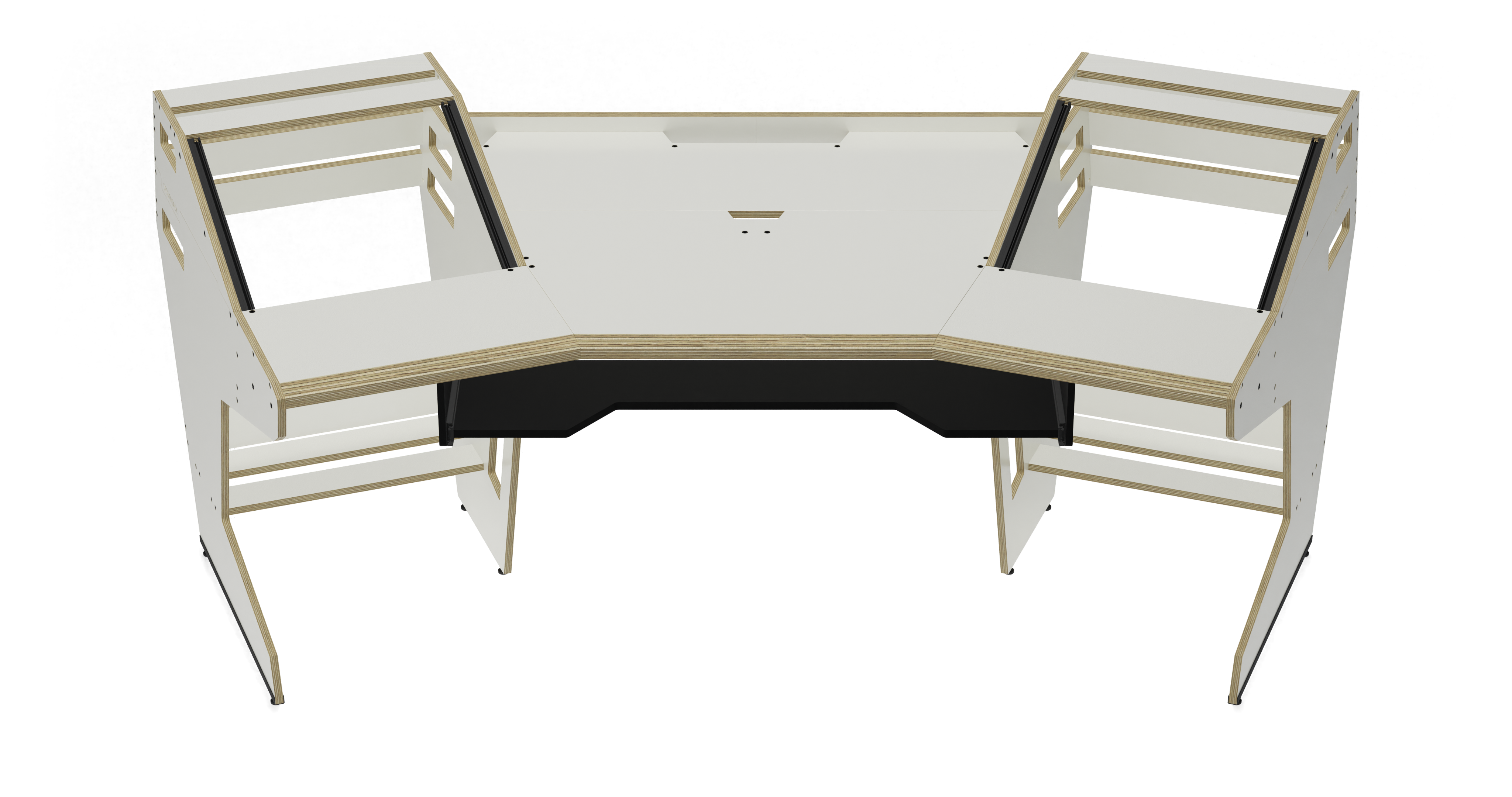 Sessiondesk GUSTAV 2.0 Studio Desk with KEY medium Keyboard Drawer - 70s White gallery 1