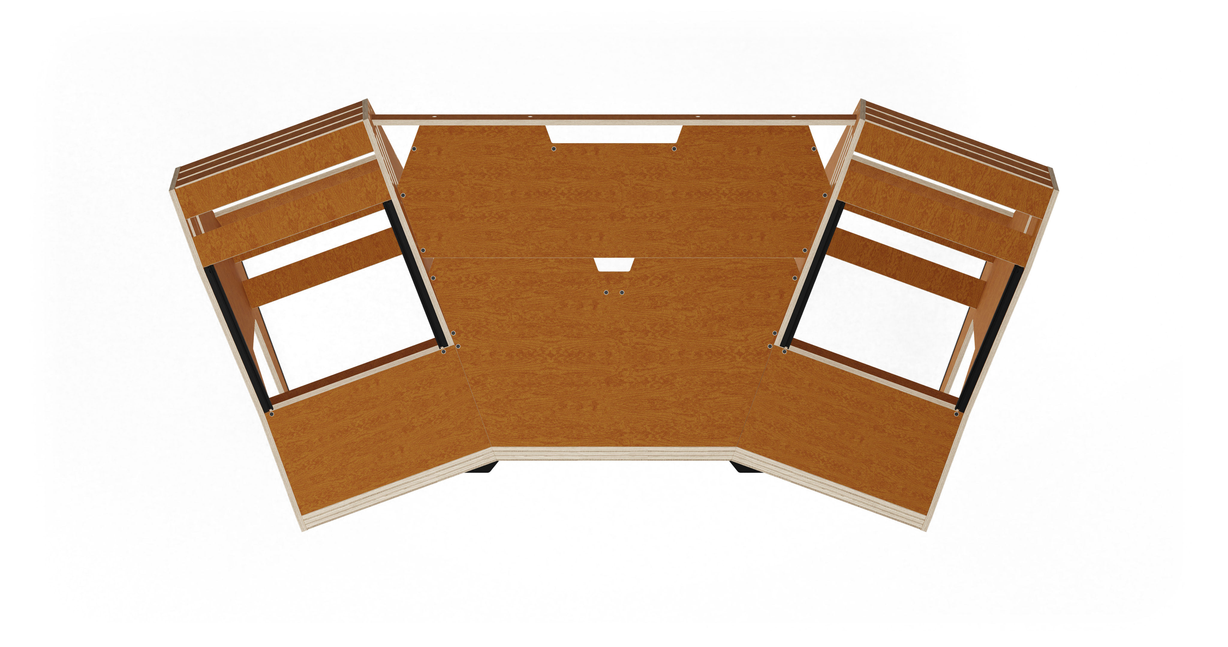Sessiondesk GUSTAV 2.0 Studio Desk with KEY medium Keyboard Drawer - 60s Brown gallery 2