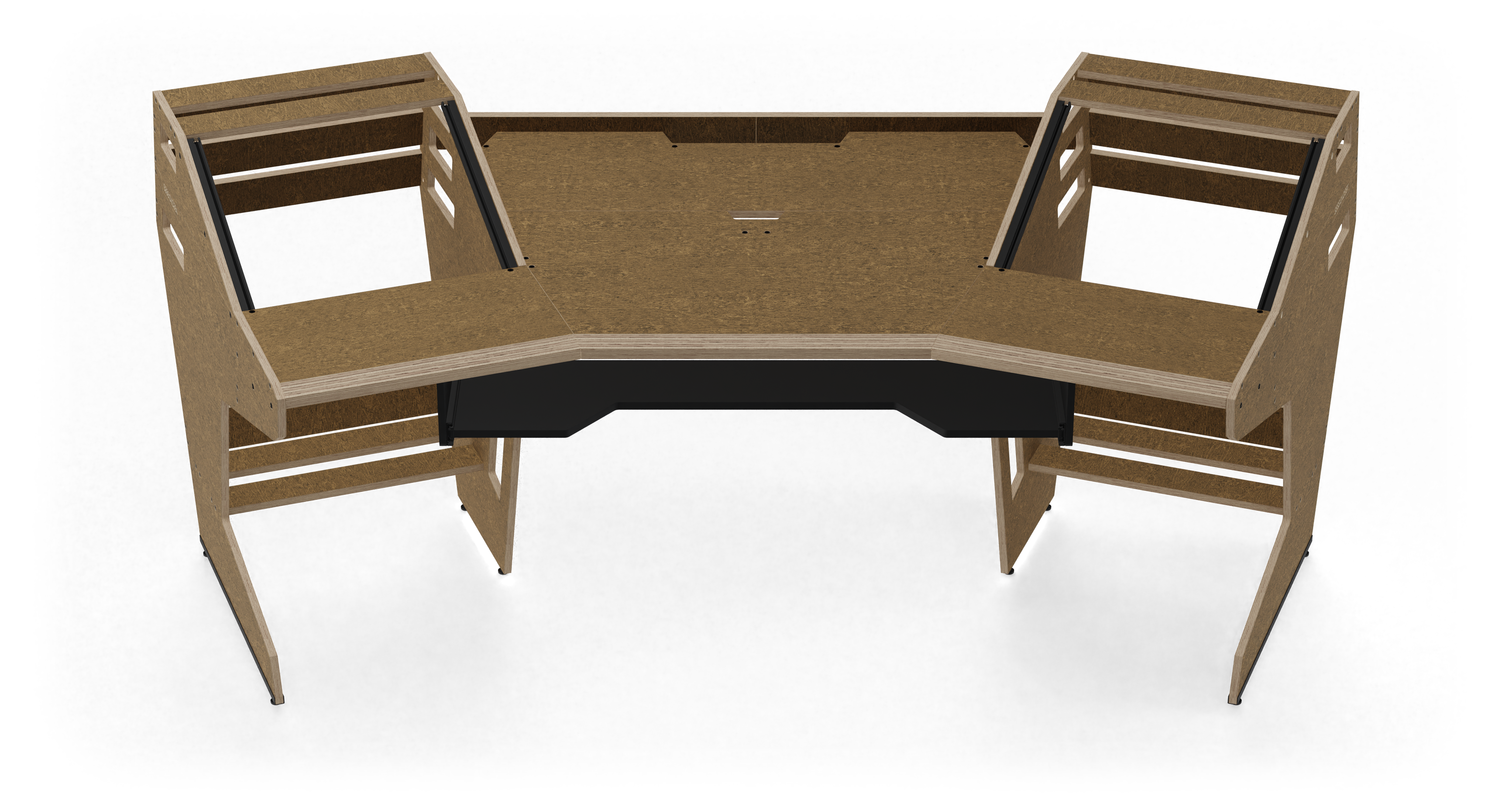 Sessiondesk GUSTAV 2.0 Studio Desk with KEY medium Keyboard Drawer - 50s Brown gallery 2