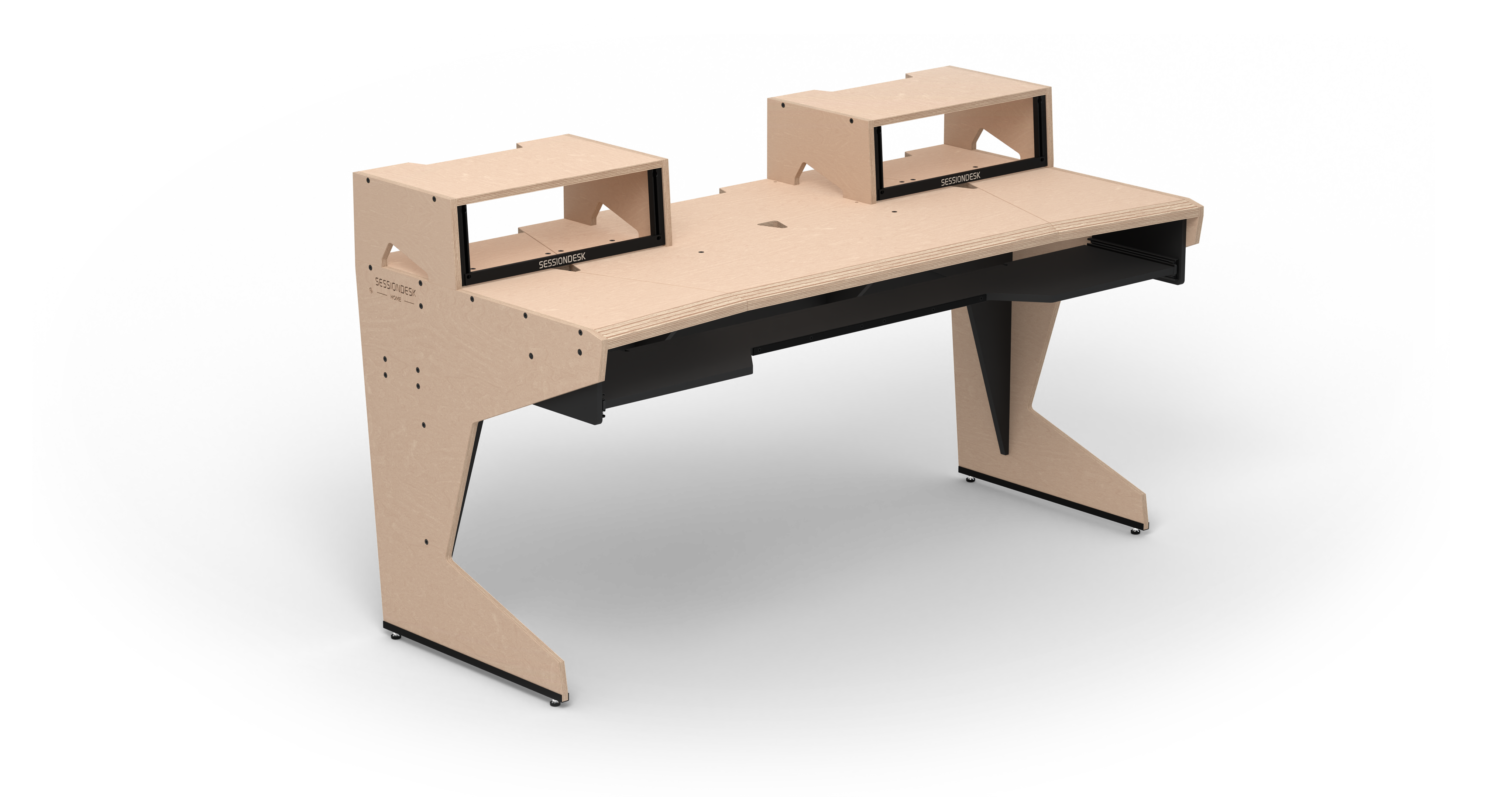 Sessiondesk HOME big 2.0 Studio Desk with RACKS with KEY - 100% Birch