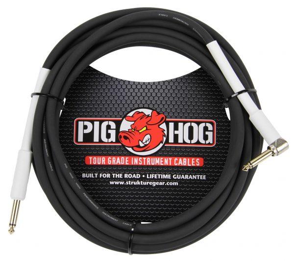 Pig Hog 18.5ft 1/4" - 1/4" Right angle 8mm Inst. Cable