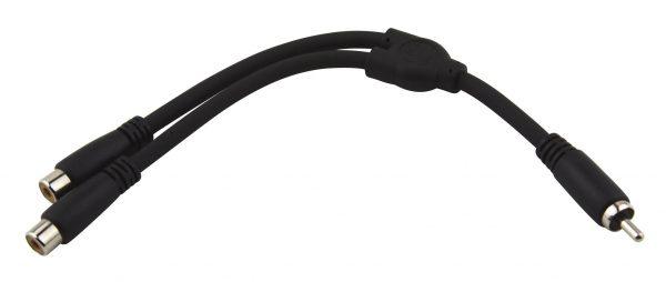 Pig Hog Solutions - 6" Y Cable, RCA(M)-Dual RCA(F)