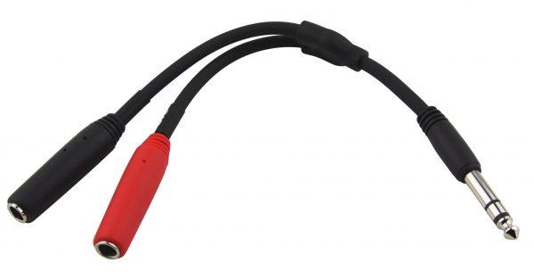 Pig Hog Solutions - 6" Y Cable, Stereo 1/4"(M)-Dual Mono 1/4"(F)