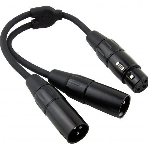 Pig Hog Solutions - 6" Y Cable, XLR(F)-Dual XLR(M)