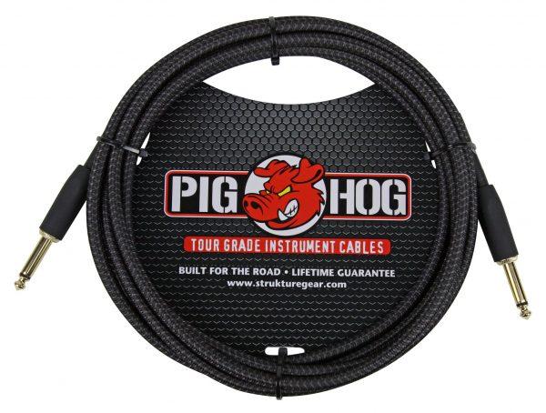 Pig Hog "Black Woven" Instrument Cable, 10ft