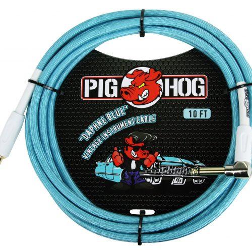 Pig Hog "Daphne Blue" Instrument Cable, 10ft Right Angle