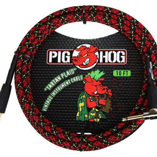 Pig Hog "Tartan Plaid" Instrument Cable, 10ft Right Angle