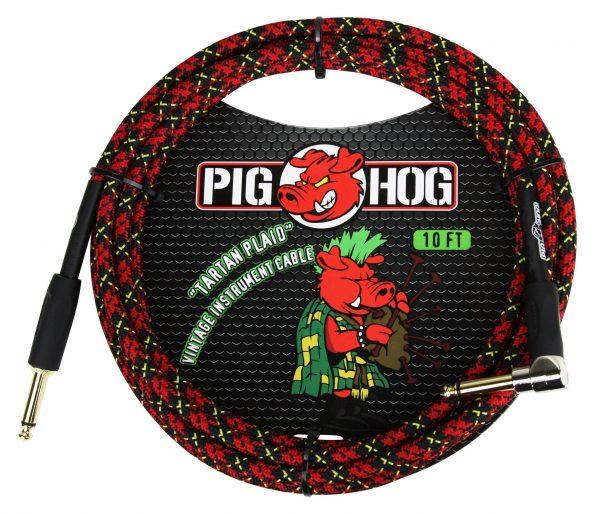 Pig Hog "Tartan Plaid" Instrument Cable, 20ft Right Angle