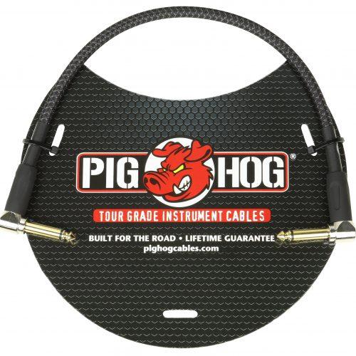 Pig Hog "Black Woven" 1ft Right Angled Patch Cables