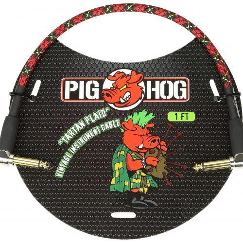 Pig Hog "Tartan Plaid" 1ft Right Angled Patch Cables