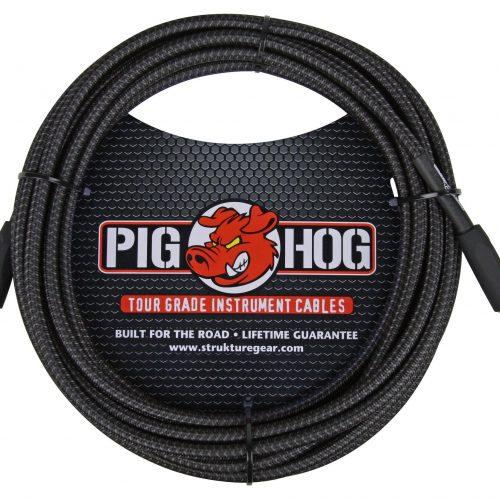 Pig Hog "Black Woven" Instrument Cable, 20ft