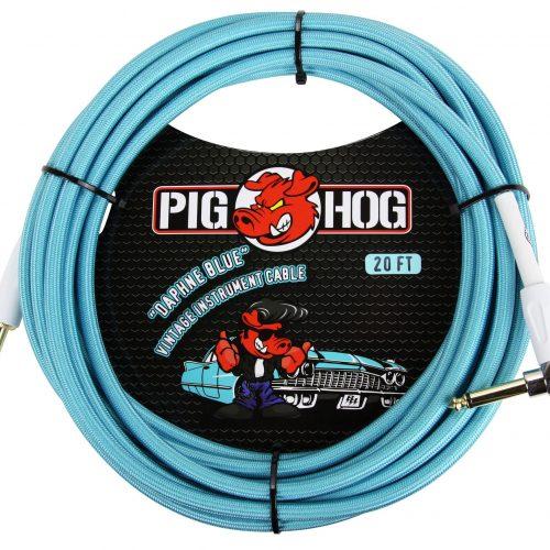 Pig Hog "Daphne Blue" Instrument Cable, 20ft Right Angle