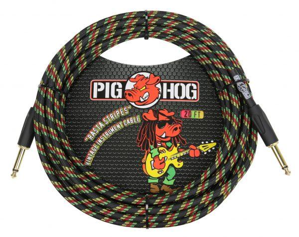 Pig Hog "Rasta Stripes" Instrument Cable, 20ft