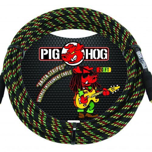 Pig Hog "Rasta Stripes" Instrument Cable, 10ft