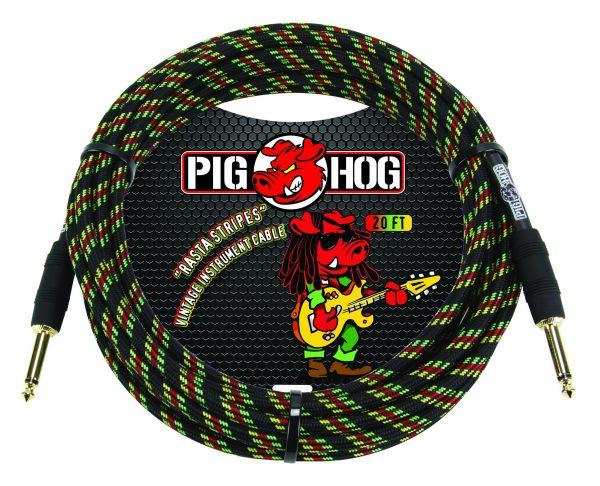 Pig Hog "Rasta Stripes" Instrument Cable, 10ft