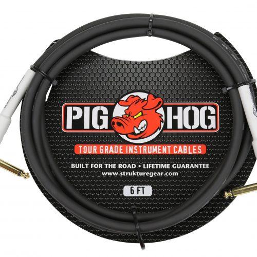 Pig Hog 6ft 1/4" Right angle - 1/4" Right  angle  8mm Inst. Cable