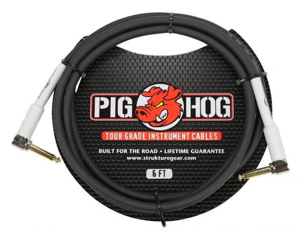 Pig Hog 6ft 1/4" Right angle - 1/4" Right  angle  8mm Inst. Cable