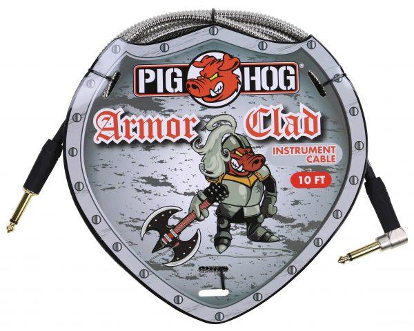 Pig Hog "Armor Clad" Instrument Cable, 10ft Right Angle